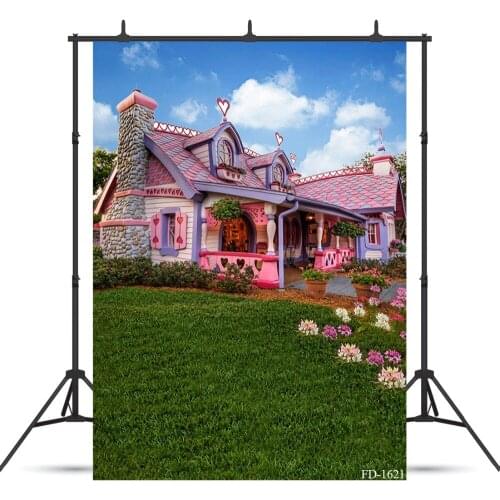 Fairy Tale Photography Background House Grass Backdrops for Photo Booth Child Baby Shower Cloth Printed Photo Backdrop Photocall