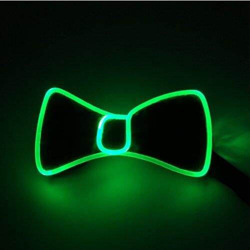 Glowing LED Bow Tie Light Up Props Party Festival Supplies Neon Light Necktie For Nightclub Dance Party Decoration