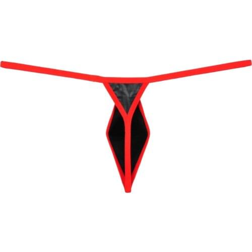 Enhanced Long Protruding Penis Pouch Sexy Bikini Leather Mens Thongs G-Strings Fashion Tanga Male Thong Underwear Men Underpants