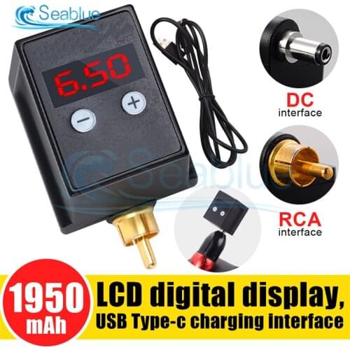 Type-C USB rechargeable Wireless Power Supply Mini Tattoo Machine Power RCA/DC Connector Tattoo Supplier For Tattoo Pen Machine
