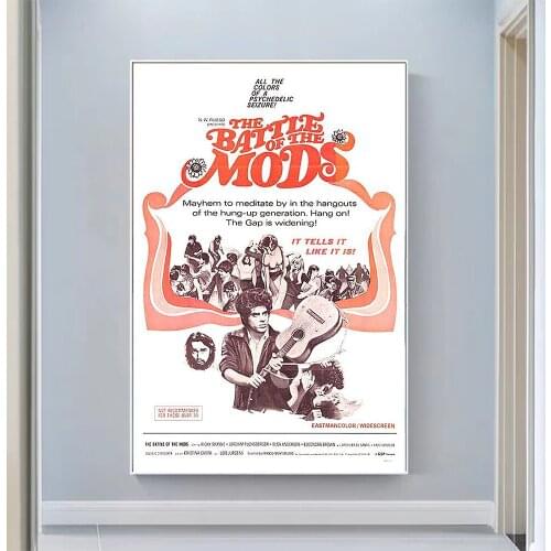 V0479 Battle of the Mods Vintage Classic Movie Wall Silk Cloth HD Poster Art Home Decoration Gift