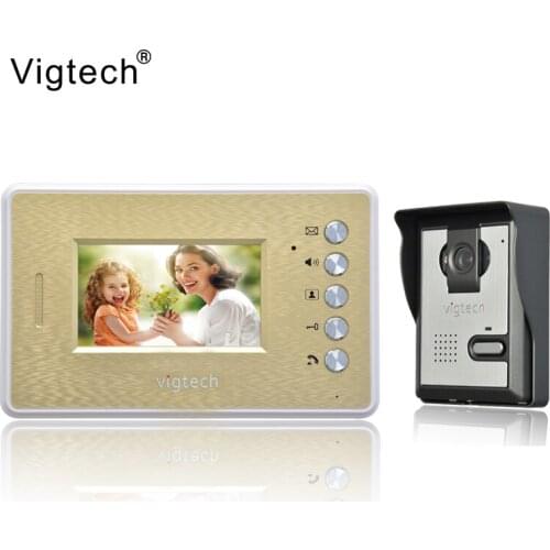Vigtech Home Wired 4.3 Inch LCD Color Video Door Phone Device DoorBell Intercom System IR Night Vision Camera For Private Villa