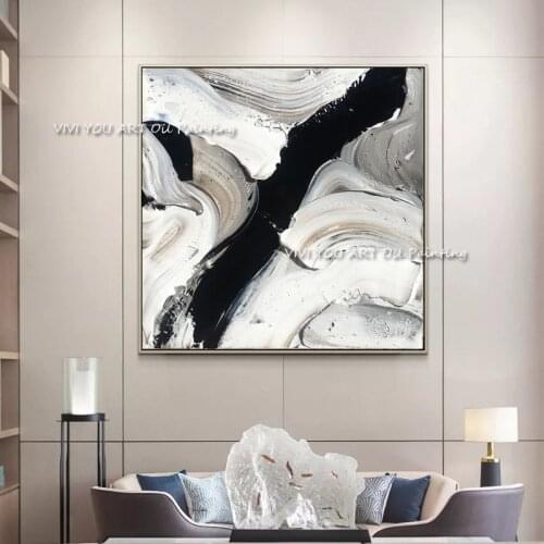 Vintage Black and White Abstract Ink Wall Art Canvas Paintings Wall Pictures Handmade Posters on Canvas Living Room Home Decor