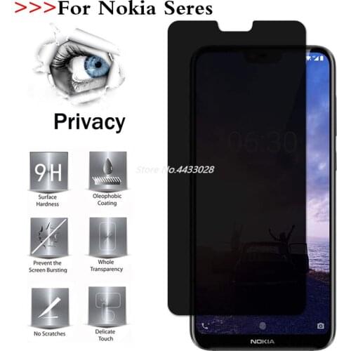 9H Privacy Tempered Glass For Nokia 3 5 6 7 8 9 PureView 3.2 4.2 5.1 6.1 7.1 3.1 Plus X71 X5 X6 X7 Anti Glare Screen Protector