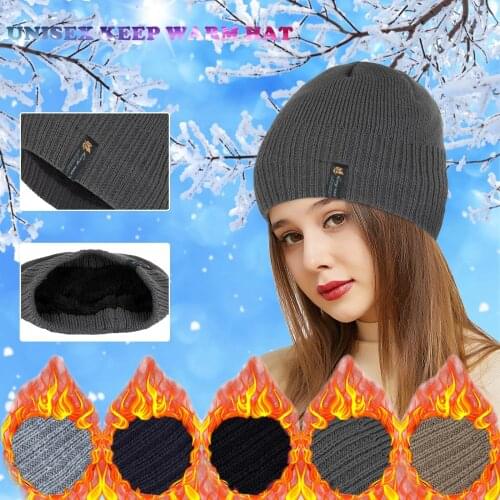 Outdoor Winter Adult Neutral Keep Warm Printing Hats Plush Knitted Woolen Hat