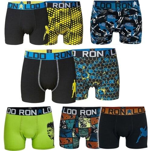 10Pcs Boys Cotton Boxers Football Super Star Kids Multipack Trunk Young Briefs Children Underwear Baby Shorts Teenage Pant Cloth