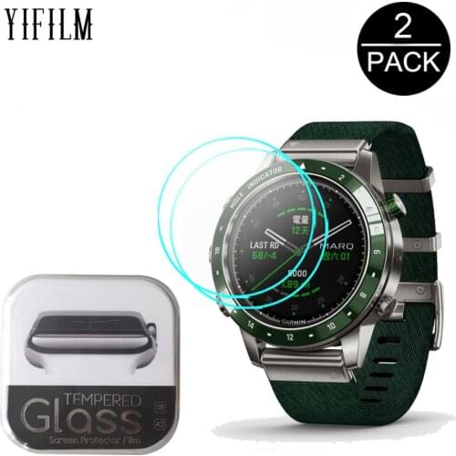 2PCS HD Clear Premium Tempered Glass For Garmin MARQ Golfer SmartWatch Screen Protector Film 9H Anti-Scratch Water-proof Glass