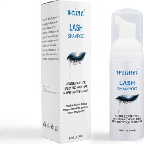 50ml Professional Eyelashes Moisturizing Smoothing Shampoo Cleaner Eyelash Extension Cleanser Eyelash Makeup Remover