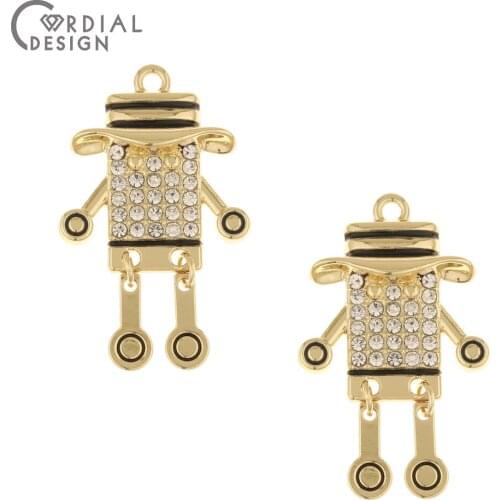 Cordial Design 30Pcs 19*31MM Jewelry Accessories/Boy Shape/Rhinestone Earrings Pendant/DIY Making/Jewelry Findings & Components