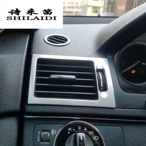 Car Styling AC Front air Outlet Trim Frame Sticker Cover For Mercedes Benz C class W204 C180 C200 C260 C300 Auto Accessories LHD