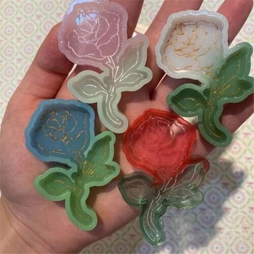 DIY Handcraft Silicone Resin Molds Jewelry Accessories Rose Flower Shaker Heart Star Charms Epoxy Pendant Molds