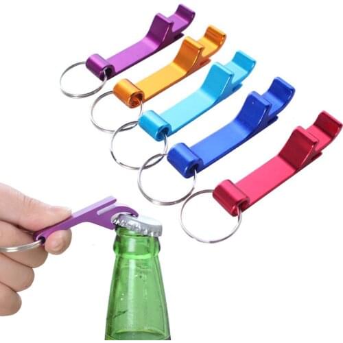 Hot sale 4 in 1 Beer Bottle Opener Keychain Pocket anodized Aluminum Can Opener Jar Openers Portable key chain pendants ornament