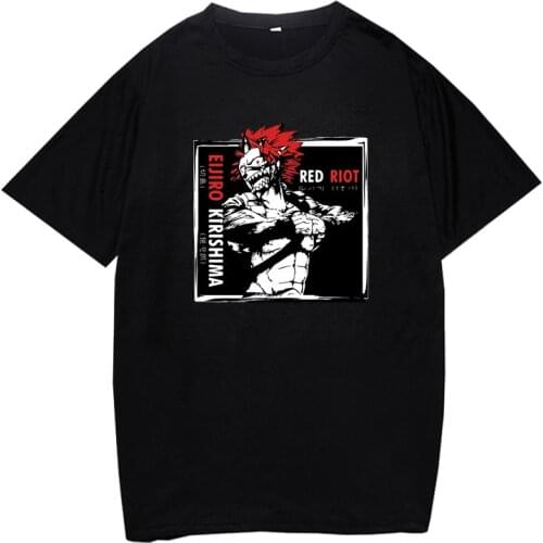 Hipster Casual Summer Men T-Shirt Cool Style Eijiro Kirishima My Hero Academia Oversized Tops for Teens