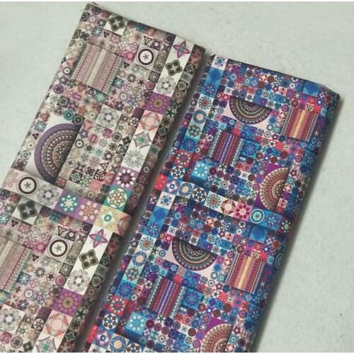 Graceful Brown Various Checks African Geometry Patterns Printed Cotton Fabric 50x105cm Africa Fabric Patchwork Cloth Bag Decor