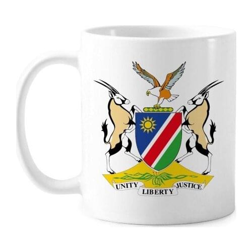 The Republic of Namibia Flag National Emblem Africa Country Classic Mug White Pottery Ceramic Cup Gift Milk Coffee With Handles