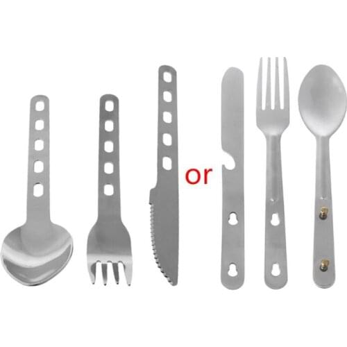 3pcs Camping Cookware Portable Tableware Spoon Fork Knife Picnic Utensils Sets