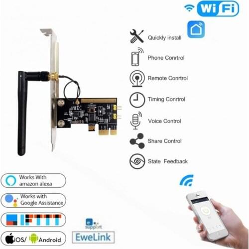 Ewelink WiFi PCIE Computer PC Remote Power Switch Starting Remote Power Control Card For Computer Support Alexa Google Home