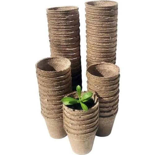 10Pcs Round Biodegradable Paper Pulp Peat Pot 8x8cm Plant Nursery Cup Tray Vegetable Fruit Nursery Tray Pot Cup Garden Drop ship