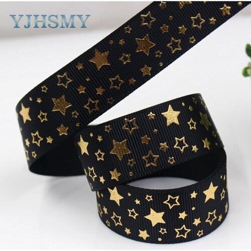 YJHSMY G-18525-280 10 yards 22 mm Hot stamping Ribbons Thermal transfer Printed grosgrain Wedding Accessories DIY materials