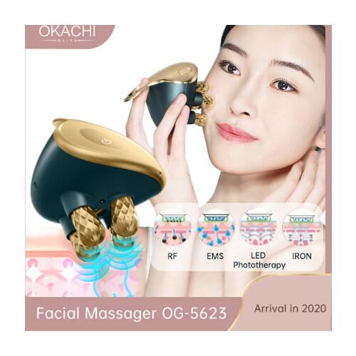 5 in 1 Facial Massager RF EMS with 4D Massage Head Home Use Facial Device Promote Face Cream Absorption 5 Light Color Modes