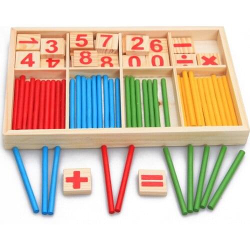 Mathematical calculation Baby Toys Counting Sticks Education Wooden Toys Building Intelligence Blocks Wooden Box Kids Gifts