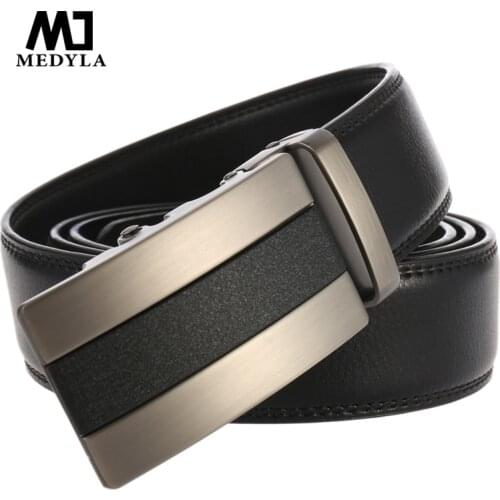 Belts For Men Genuine Leather Cowskin Black Belt Automatic Buckle High Quality Business Male Mens Belts LY1055