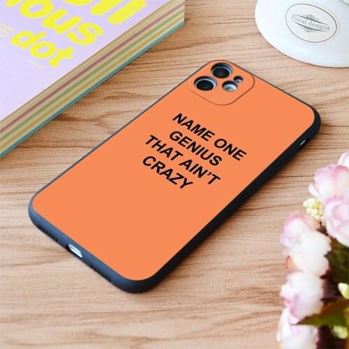 For iPhone Name One Genius That Ain'T Crazy Print Soft Matt Apple iPhone Case 6 7 8 11 12 Plus Pro X XR XS MAX SE