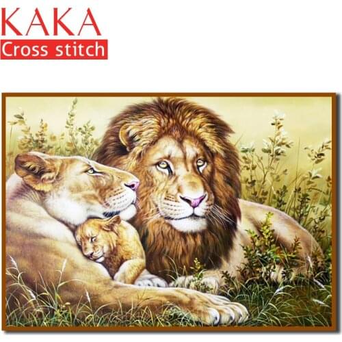 Cross stitch kits,Embroidery needlework sets with printed pattern,11CT canvas for Home Decor Painting,Animals Full NCKA014