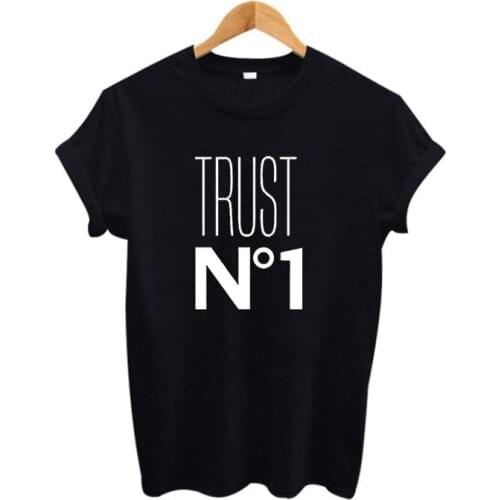 Trust No One Harajuku Slogan T Shirt Letters Print Tshirt Women Hipster Black White Tee Shirt Femme Summer Female Tops