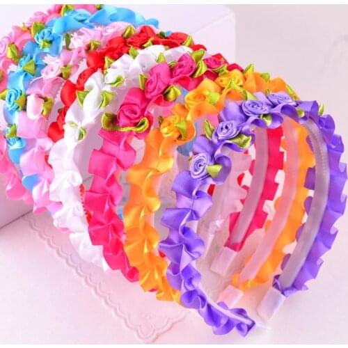 Cute Girls Flower Crown Headband Yarn Form Wreath Headdress Kids Childrens Hairband Headwear Head Bands Hair Hoop Accessories