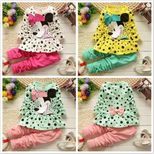 Toddler Baby Girl Clothes Spring Children Clothing Set Minnie Kid Clothes Tracksuit For Girls Sport Suit Long Sleeve+Pant Outfit