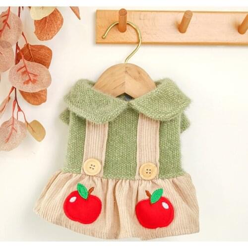 PETCIRCLE Dog Puppy Clothes Apple Strap Skirt Pet Cat For Teddy Schnauzer Chihuahua Bichon For Small Dog Cute Dress Clothing