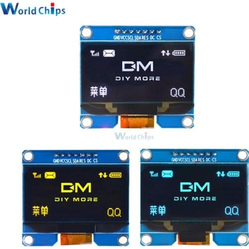 Yellow/White/Blue 1.54 inch OLED Display Module 128x64 SSD1309 SPI IIC I2C Interface OLED Screen Board For Arduino AVR STM32