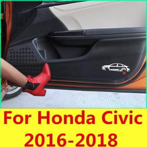Car door anti-kick pad door protection pad anti-kick pad modified carbon fiber stickers For Honda Civic 2016-2018 10th Gen Sedan