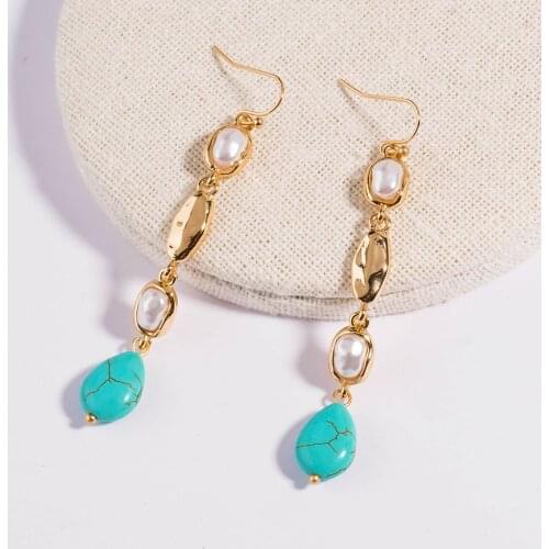 Roman retro ladies multi-element earrings long earrings temperament all-match street earrings