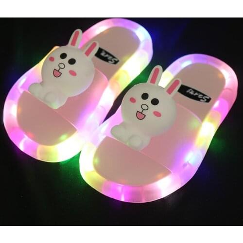 2020 Light Up Slippers Children LED Kids Slippers Baby Bathroom Sandals Kids Shoes for Girl Boys Flip Flops Toddler