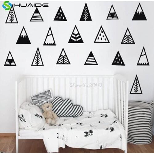 Cute Mountain Vinyl Wall Stickers For Kids Room Nordic style Mountains Wall Decal Home Decor Baby Nursery Christmas Muraux D989