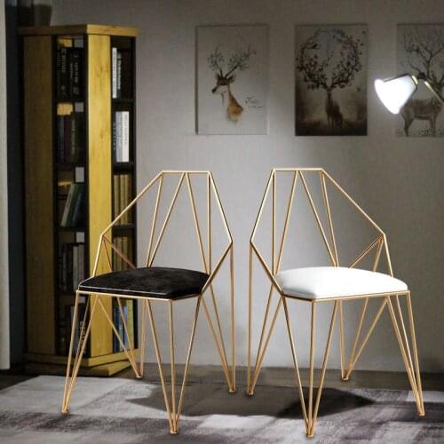 Nordic Backrest Gold Dining Chair Fashion Restaurant Customized Negotiation Chair Modern Leisure Dining Chairs Hotel Furniture