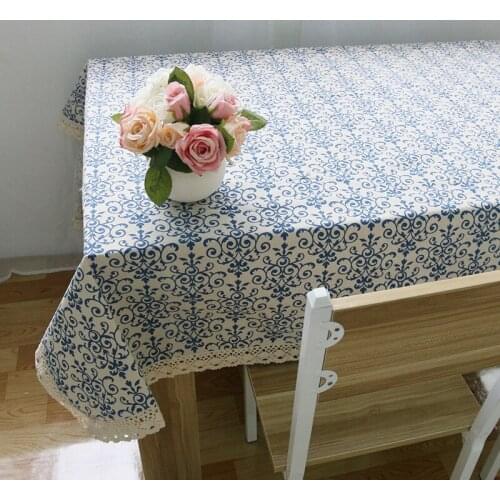 Classical Chinese cotton linen tablecloth Retro blue white table cloth Dining Table Cover coffee table tablecloths mantel mesa