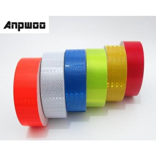 ANPWOO 5cmx3m Reflective Material Tape Sticker Safety Warning Tape Reflective Film Car Stickers