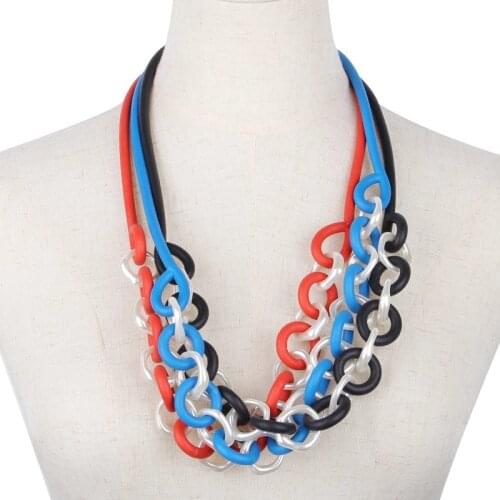 YD&YDBZ Luxurious Pearl Circle Long Necklace Ladies Vintage Elastic Rubber Rope Choker Necklace Trendy Sweater Chain Mom Gift