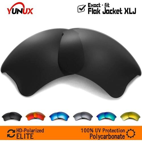 YUNUX Elite Polarized Lenses Replacement for Flak Jacket XLJ OO9009 Sunglasses (Compatible Lens Only) - With Retail Packaging