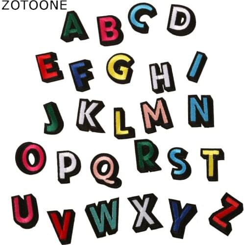 ZOTOONE 1Pcs Iron on Letter Loge Patches for Clothing Stickers DIY Colorful 3D Handmade Name Patch Badge Embroidered Applique D