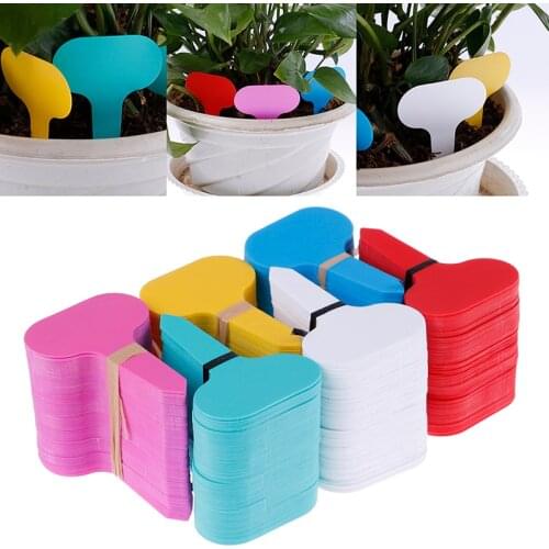 100pcs New Garden Labels Plant Classification Sorting Sign Tag Ticket Plastic Writing Plate Board Plug In Card Colorful