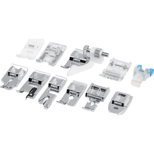11pcs/Set Household Sewing Machine Parts Side Cutter Overlock Presser Foot For All Low Shank Singer Janome Brother