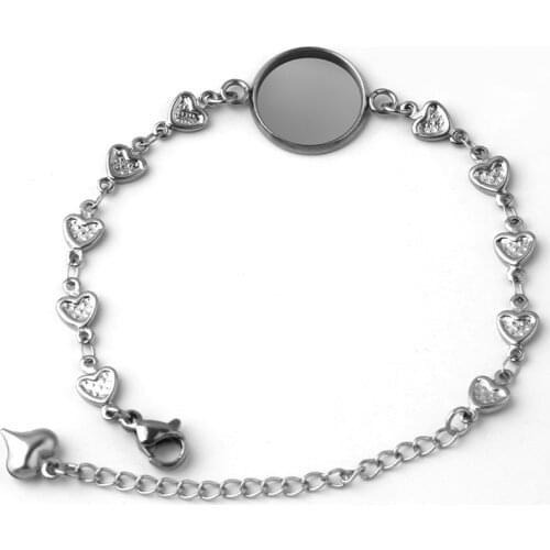 2pcs 316 Stainless Steel Bracelet Blank Cabochon Base Fit 12MM/14MM/16MM/18MM/20MM DIY Jewelry Making Man Woman Accessories