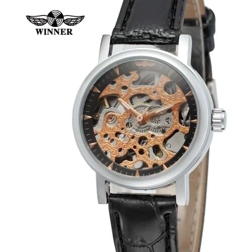 2019 Winner Top Brand Luxury Business Skeleton Men Automatic Mechanical Watch Luminous Hands Golden Stainless Steel Case Leather