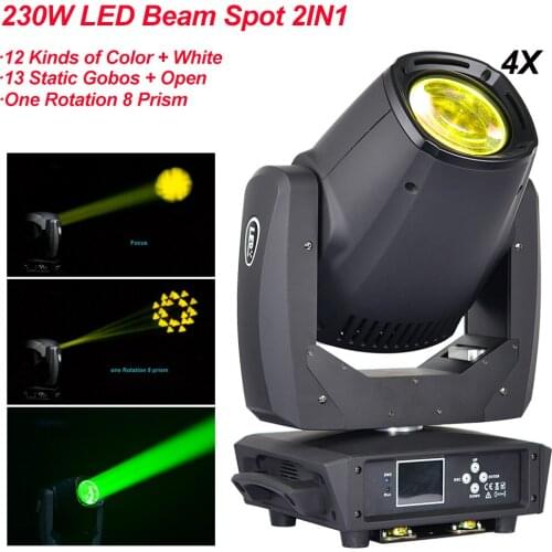 4Pcs/Lot LED 230W Moving Head Beam Spot Luces Discoteca Stage Lighting Effect For Night Light DJ Party Lights Very Professiona