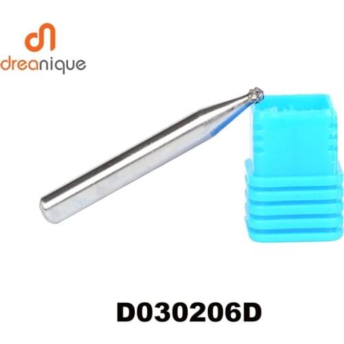 5pcs/lot D030206 ball head 3*2.5mm carbide rotary burr file cutter grinding and abrasive tools milling bits