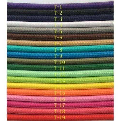 50m 100m 2*0.75 Copper Cloth Covered Wire Vintage Style Edison Light Lamp Cord Grip Twisted Fabric Lighting Flex Electric Cable